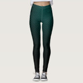 Blauwgroen zwarte koolstofvezel gepatterd leggings (Voorkant)