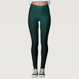 Blauwgroen zwarte koolstofvezel gepatterd leggings