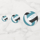 blauwgroen zwarte meisjes volleybalfeest confetti