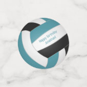 blauwgroen zwarte meisjes volleybalfeest confetti