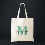 Blauwgroen zwarte monogram-scriptnaam Canvas tas<br><div class="desc">Blauwgroen Monogram zwarte Canvas tas van de Naam van het Manuscript van het Manuscript. Kan als geschenk aan familie en vrienden worden gegeven op hun verjaardag en Kerstmis.</div>