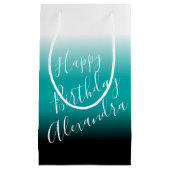 Blauwgroen zwarte Ombre - Aangepaste naam Klein Cadeauzakje (Voorkant)
