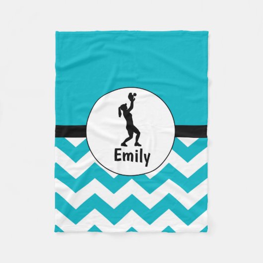 Blauwgroen zwarte Softball Fleece Blanket Deken (Voorkant)