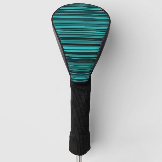 Blauwgroen zwarte strepen golfheadcover (Voorkant)