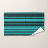 Blauwgroen zwarte strepen handdoek (Handdoek)