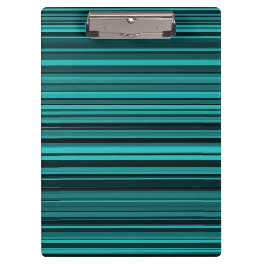 Blauwgroen zwarte strepen klembord (Voorkant)