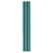 Blauwgroen zwarte strepen lange tafelloper (Voorkant)