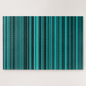 Blauwgroen zwarte strepen legpuzzel (Horizontaal)