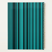 Blauwgroen zwarte strepen planner (Achterkant)