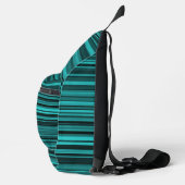 Blauwgroen zwarte strepen sling bag (Rechts)
