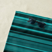 Blauwgroen zwarte strepen strandlaken (In situ)