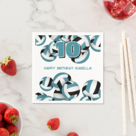 blauwgroen zwarte team kleuren volleybal kinder sp servet