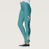 Blauwgroen zwarte teamkleuren volleyballen met tek leggings (Links)