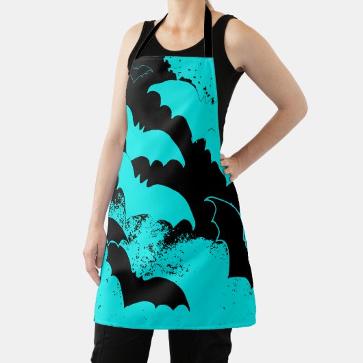 Blauwgroen zwarte vleermuizen schort (Insitu)