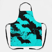Blauwgroen zwarte vleermuizen schort (Voorkant)