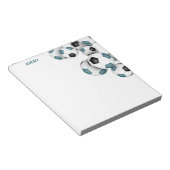 blauwgroen zwarte voetballen accent aangepaste naa notitieblok (Schuin)