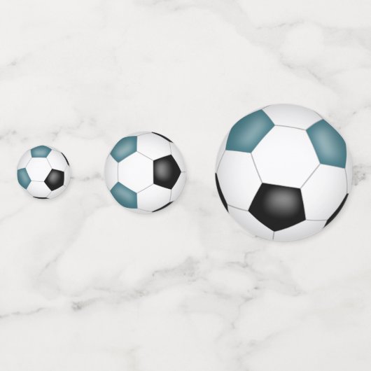 blauwgroen zwarte voetballen kinder sportpartij confetti (Achterkanten)