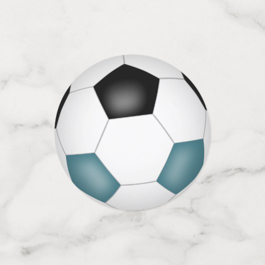 blauwgroen zwarte voetballen kinder sportpartij confetti (Kleine voorkant)