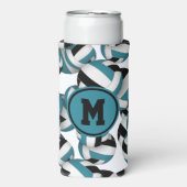 Blauwgroen zwarte volleyballen Patroon W speler Mo Seltzer Blikjeskoeler (Seltzer Voorkant)