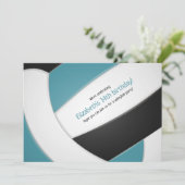 blauwgroen zwarte volleybalmeisjesfeestje kaart (Staand voorkant)