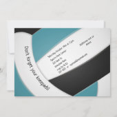 blauwgroen zwarte volleybalmeisjesfeestje kaart (Achterkant)