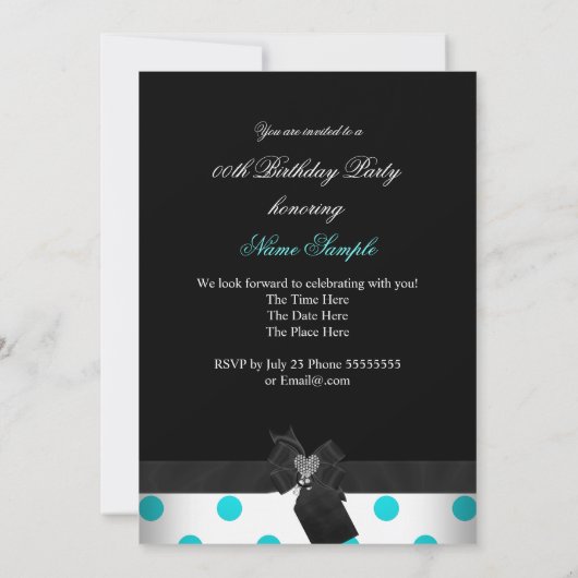 Blauwgroen zwarte witte hartstikke stippen zijn de kaart (Achterkant)