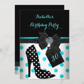 Blauwgroen zwarte witte hartstikke stippen zijn de kaart (Voorkant / Achterkant)