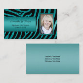 Blauwgroen Zwarte Zebra Afstuderen Handouts Contactkaartje (Voorkant / Achterkant)