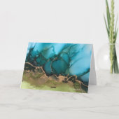 Blauwgroen zwarte zwarte zwarte alcoholinkt Blanco Bedankkaart (Achterkant)