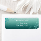 Blauwgroen zwenkadreslabel etiket (Insitu)