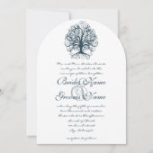 Blauwgroen zwenkbomen Roots of Love Wedding Invita Kaart (Voorkant)