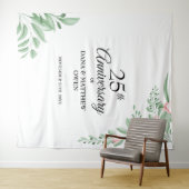 Blauwgroene 25e verjaardag foto-achtergrond wandkleed (In Situ (horizontaal))