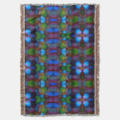 Blauwgroene abstracte caleidoscoop fleece deken (Voorkant Verticaal)