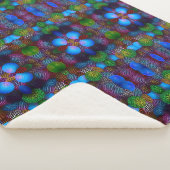 Blauwgroene abstracte caleidoscoop fleece deken (3/4)