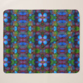 Blauwgroene abstracte caleidoscoop fleece deken (Voorkant (horizontaal))