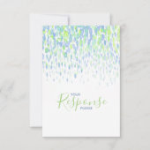 Blauwgroene abstracte moderne kunst trouwreactie R RSVP Kaartje (Voorkant)