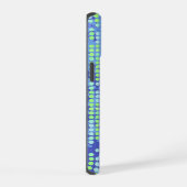 Blauwgroene abstracte surfstrand iPhone 15 case (Rechterkant)