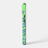 Blauwgroene abstracte surfstrand iPhone 15 case (Linkerkant)