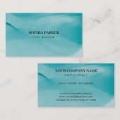 Blauwgroene alcoholinkt visitekaartje (Voorkant / Achterkant)