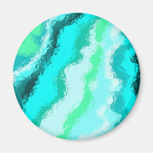 Blauwgroene aqua schilderachtige gestyleerde stijl magneet