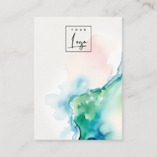 Blauwgroene Aquarel Agate Lege Sieraden Logo Visitekaartje