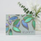 Blauwgroene aquarel bloemblaadjes goud voor elke g kaart (Staand voorkant)