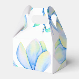 Blauwgroene Aquarel Magnoliatak Botanisch Bedankdoosjes