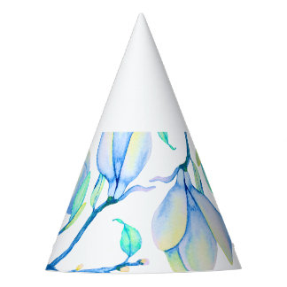 Blauwgroene Aquarel Magnoliatak Botanisch Feesthoedjes