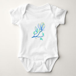 Blauwgroene Aquarel Magnoliatak Botanisch Romper