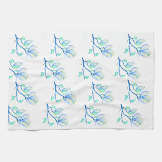 Blauwgroene Aquarel Magnoliatak Botanisch Theedoek