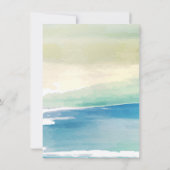 Blauwgroene Aquarel Oceaangolven Bruidsdouche Kaart (Achterkant)