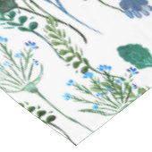 Blauwgroene Aquarel Wilde Bloem Tafelkleed (Gekanteld)