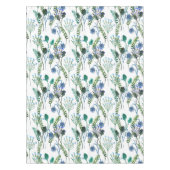 Blauwgroene Aquarel Wilde Bloem Tafelkleed (Voorkant)
