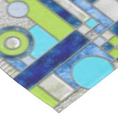 Blauwgroene Art Deco Glas in Lood Tafelkleed (Gekanteld)